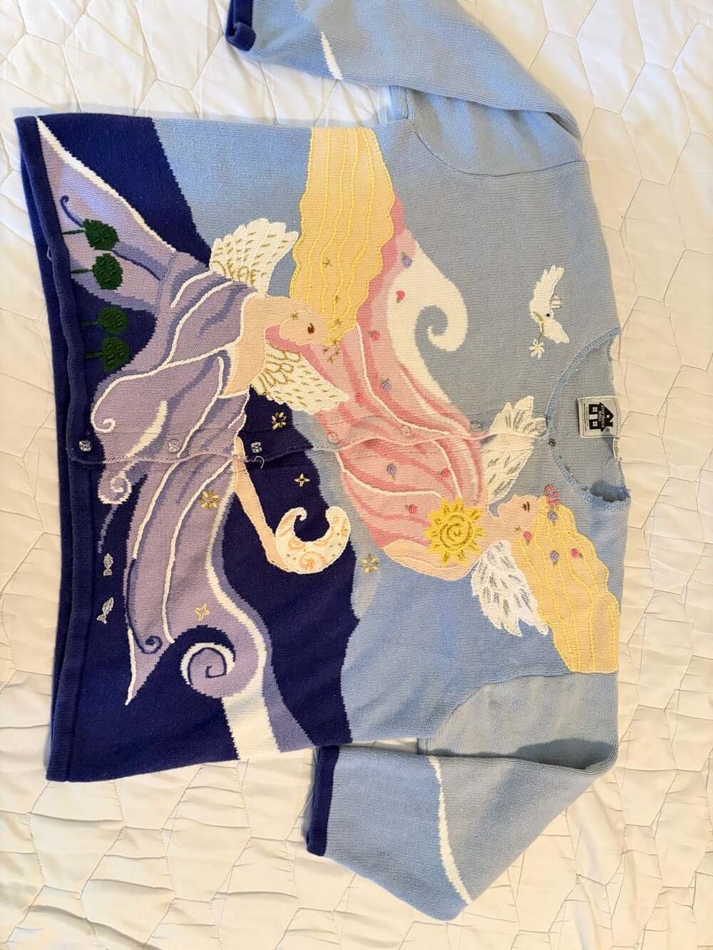 Storybook Knits 3X Fairy Angel Celestial Cardigan Sweater Ramie Cotton Whimsical